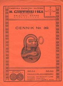 Ryc. 18 Strona tytułowa cennika – widoczny znak ochronny oraz srebrny medal otrzymany w 1929 roku.
