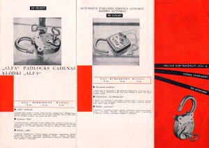 Ryc. 23 Materiały reklamowe kłódek produkowanych w pierwszych latach Spółdzielni „Przyszłość” - w numerach katalogowych znajdują się symbole z katalogów „Haszpienia”.